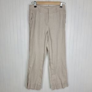 Petite Sophisticates Linen Khaki Pants Size 6